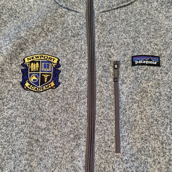 Patagonia Gray Full-Zip Men's Better Sweater with Newport Academy Logo - Picture 3 of 8